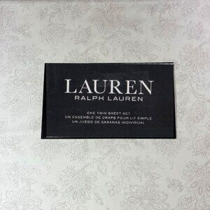 NEW Lauren Ralph Lauren Jacobean Grey White Floral Toile TWIN size 3pc sheet set
